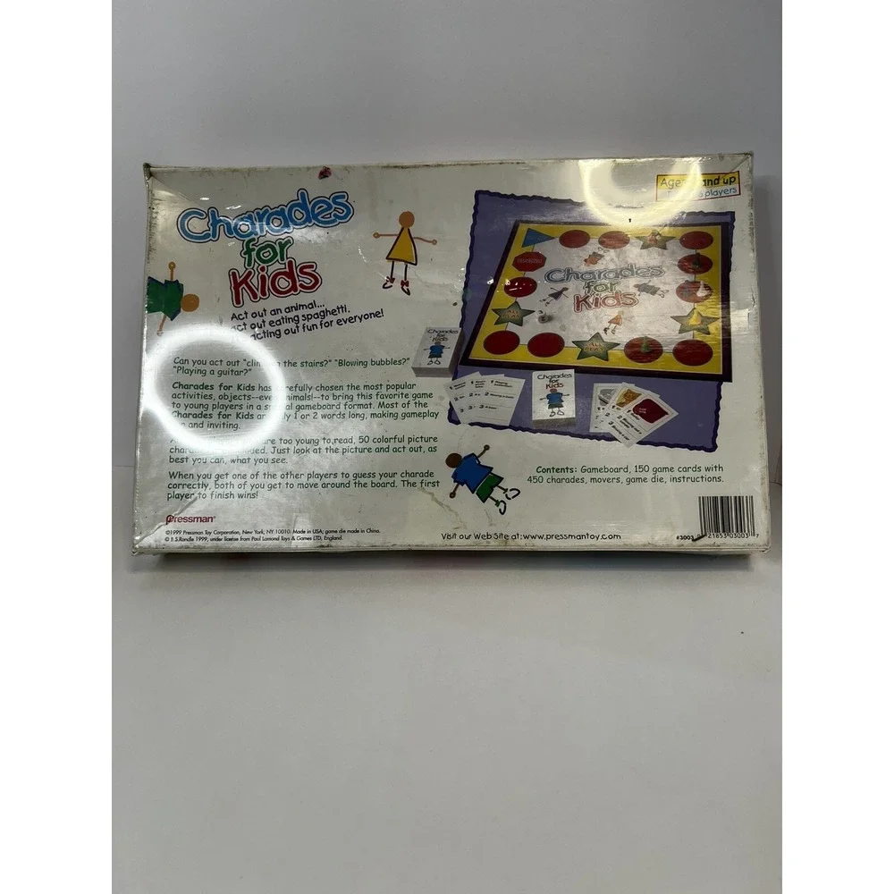 Pressman Charades for Kids Board Game 1999‎ Sealed New 3003 Ages 4+ 3-6 Players